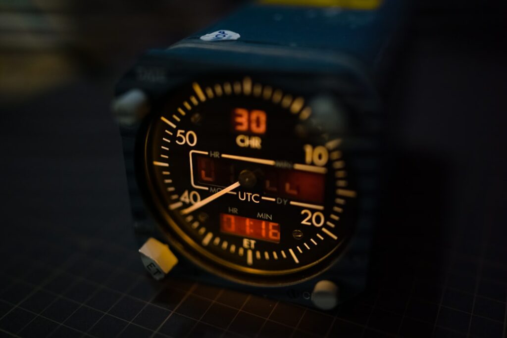 blue and yellow digital watch